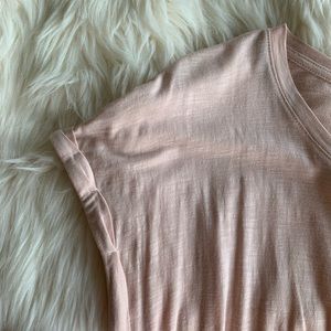 H&M Basics Light Pink Heathered T-Shirt Dress